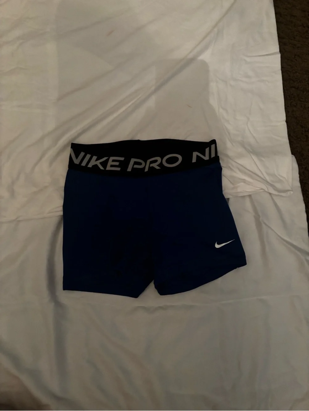 Nike Pro Women's Navy Blue Training Shorts with Black Waistband